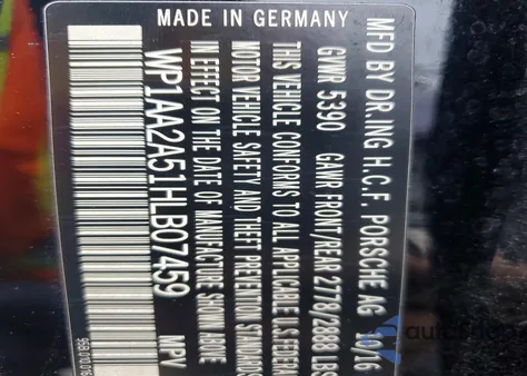 2017 Porsche Macan from USA, damaged, VIN WP1AA2A51HLB07459